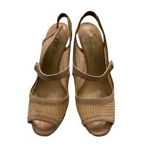 Nicholas Kirkwood Tan Mesh Platform Stiletto Heels